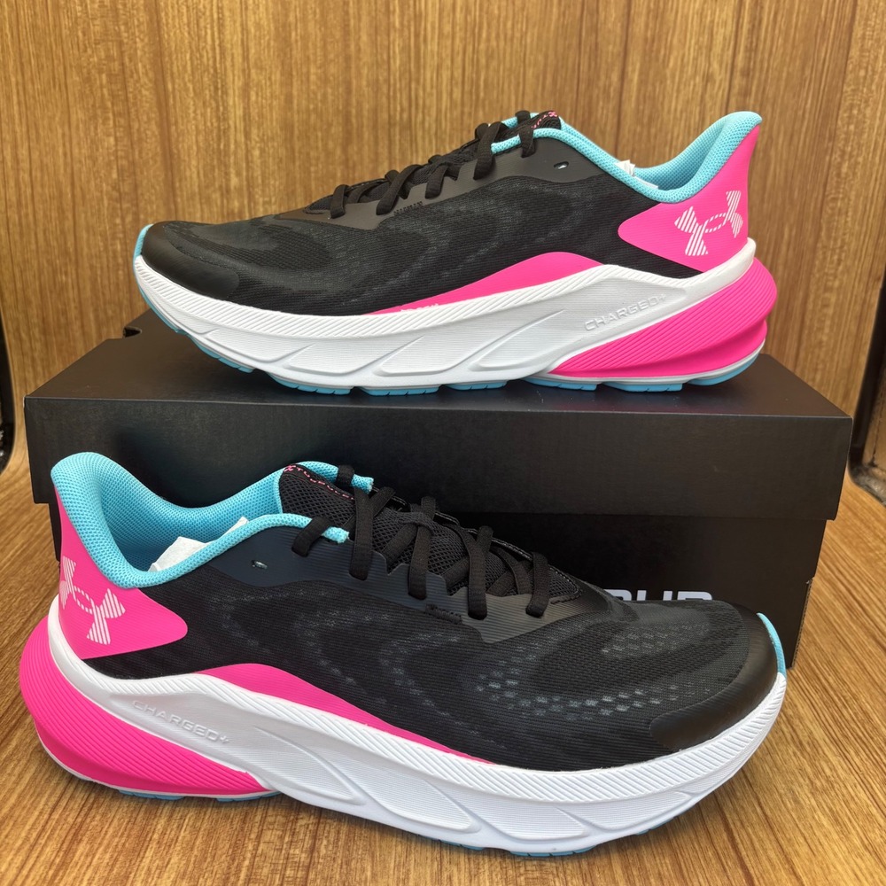Under Armour Turbulence 3 Girls 7Y‎ Black Pink Blue New Running Shoes NEW
